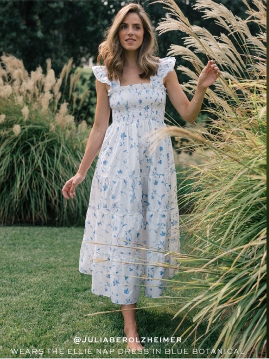 Hill House Dresses & Skirts - Hill House Home Ellie Nap Dress Blue Botanical Floral Smocked Midi